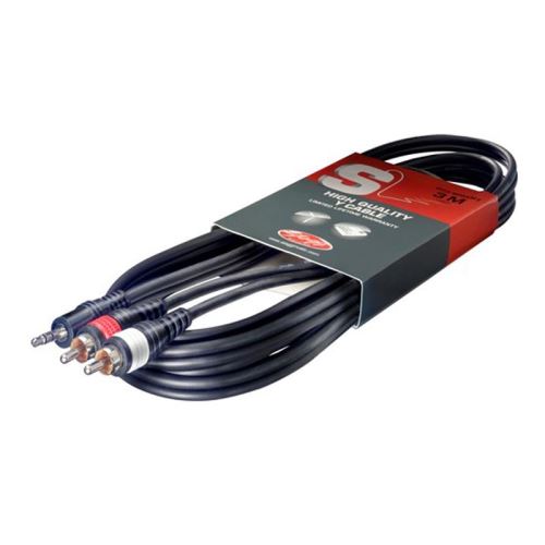 Kábel STAGG mini JACK stereo/2xCINCH 3m