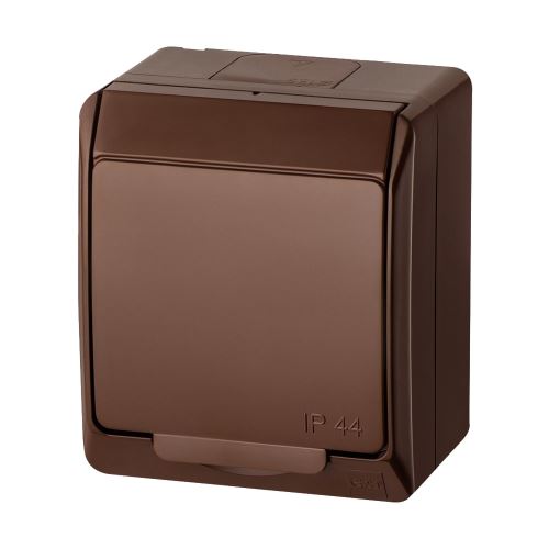 GALATEA IP44 Zásuvka 2P+PE (hnědá)