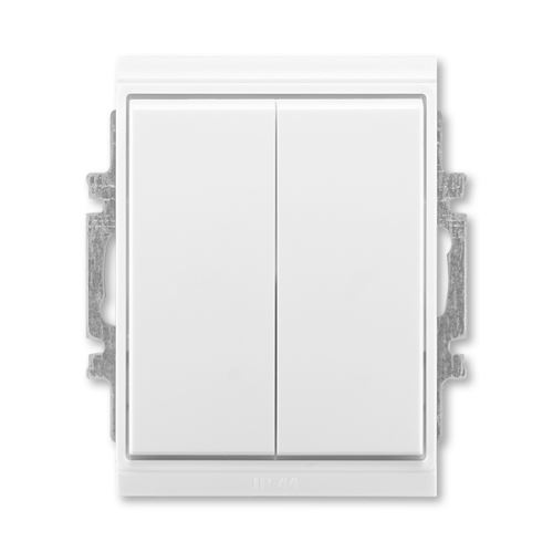 Přepínač dvojitý střídavý, řazení 6+6, IP 44, bílá/bílá, ABB Element, Time 3558E-A52940 03