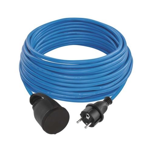 Počasí odolný prodlužovací kabel 20 m / 1 zásuvka / černý / silikon / 230 V / 1,5 mm2
