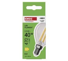 LED žárovka Filament Mini Globe / E14 / 3,4 W (40 W) / 470 lm / neutrální bílá (5)