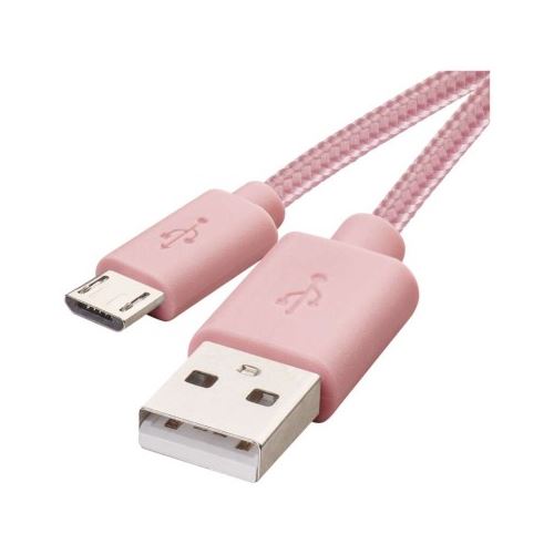 USB kábel 2.0 A / M - micro B / M 1m ružový