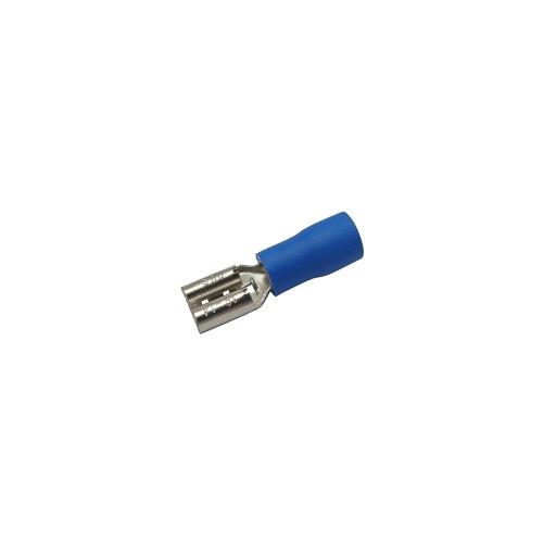 Zdířka faston 4.8mm, vodič 1.5-2.5mm modrá