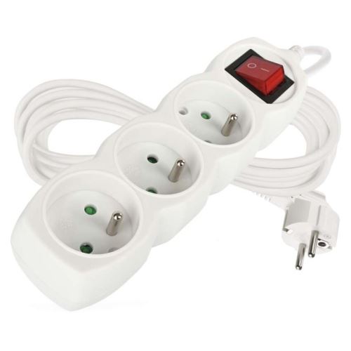 Predlžovací kábel s vypínačom 3 zásuvky 5m 3x 1,5mm