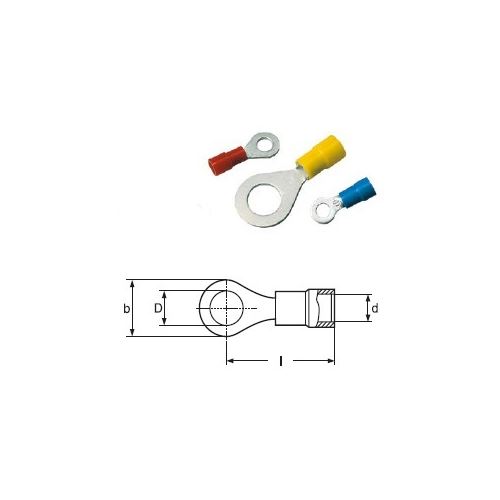 RF-M5 Cu lisovacie káblové oká s izoláciou (0,5-1,5 mm2)