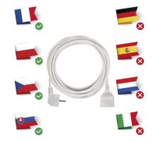Prodlužovací kabel 5 m / 1 zásuvka / bílý / PVC / 1,5 mm2 (3)