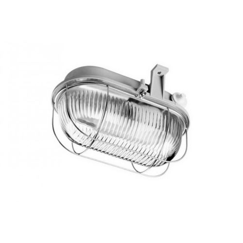 SOP-100/B svítidlo oválné s kov.mřížkou IP44 100W šedé