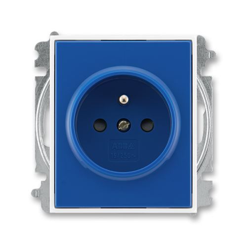 Zásuvka jednonásobná, s ochranným kolíkom, s clonou, modrá / biela, ABB, Element 5519-A02357 14