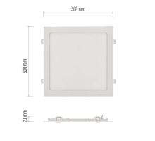 LED vestavné svítidlo NEXXO, čtvercové, bílé, 25W, teplá bílá (3)