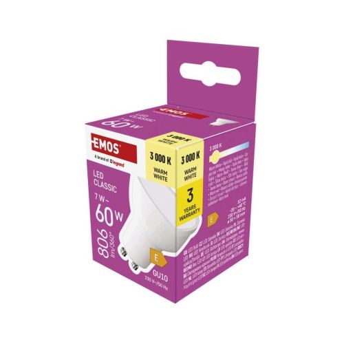 LED žiarovka Classic MR16 / GU10 / 7 W (60 W) / 806 lm / teplá biela