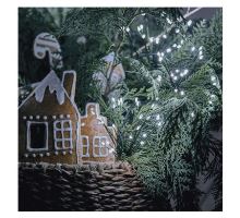 LED světelný řetěz - svítící trsy, nano, 5,2 m, vnitřní, studená bílá, časovač (6)