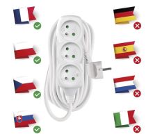 Prodlužovací kabel bílý 3 zásuvky 7m (3)