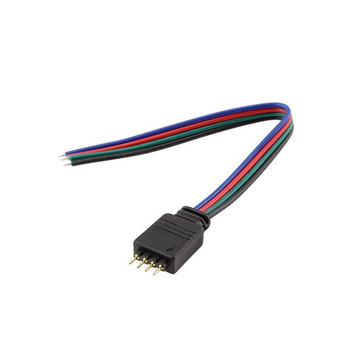 Napájecí kabel pro RGB s konektorem RM 2,54 - 4p, 1x vidlice, 15cm plochý