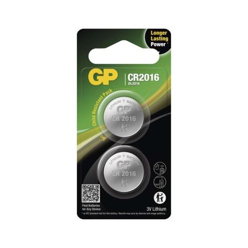 Lítiová gombíková batéria GP CR2016, blister