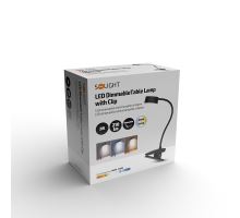 Solight LED stolní nabíjecí lampička, 2W, 210lm, 3CCT, černá, clip (10)