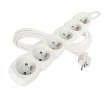 Prodlužovací kabel – 6 zásuvek, 3m, bílý