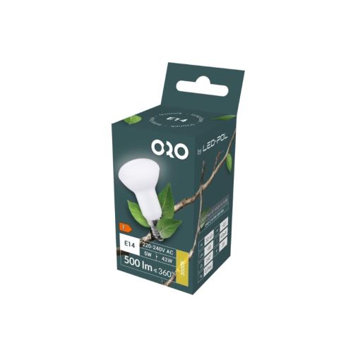 LED žárovka ORO-E14-R50-5W-DW