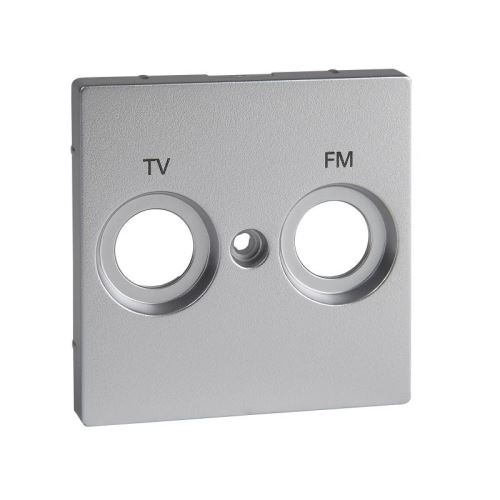 Centrální deska označená FM+TV pro anténní zásuvku, System M, alu