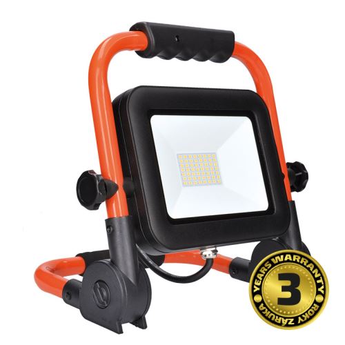 Solight LED reflektor PRO se sklopným stojanem, 50W, 4250lm, 5000K, kabel se zástrčkou, IP65