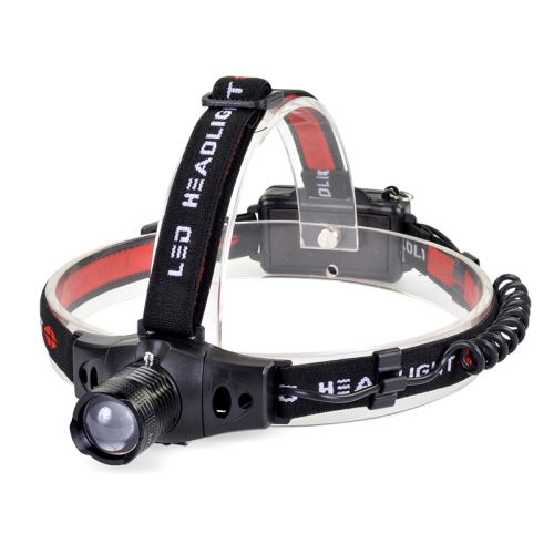 Solight čelová LED svietidlo, 3W Cree LED, čiernočervená, 3 x AAA