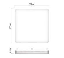 LED prisadené svietidlo TORI, štvorcové biele 24W neutr. b., IP54 (3)