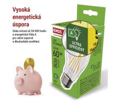 LED žárovka Filament A60 / E27 / 3,8 W (60 W) / 806 lm / teplá bílá (3)