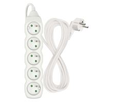 Prodlužovací kabel 5 zásuvek 5m, bílý (2)