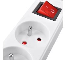 Solight prodlužovací přívod 3m, 4 zásuvky, vypínač, 16A/3680W, PVC, bílý (2)