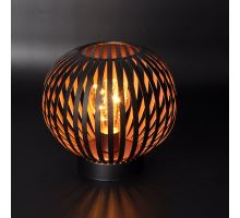 Solight kovová kulatá lucerna se žárovkou s micro LED, teplá bílá, měděná, 3xAA, 19cm (5)