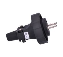Solight zástrčka gumová do vlhka a prachu, přímá, IP65, černá (2)