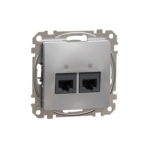 Sedna Design zásuvka datová 2-násobná RJ45 Cat.6 UTP aluminium
