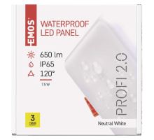 LED panel 100×100, vestavný čtverec bílý, 8W neutrální bílá (8)