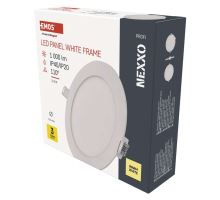 LED vstavané svietidlo NEXXO, kruhové, biele, 12,5W, teplá biela