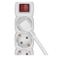 Predlžovací kábel 5 m / 3 zásuvky / s vypínačom / biely / PVC / 1,5 mm2 (5)