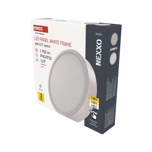 LED prisadené svietidlo NEXXO, kruhové, biele, 21W, so zmenou CCT