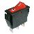 Přepínač kolébkový 2pol./3pin ON-OFF 250V/15A pros. červený Přepínač kolébkový 2pol./3pin ON-OFF 250V/15A pros. červený