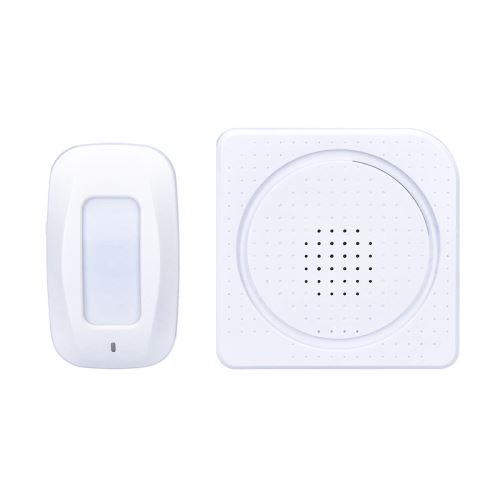 Solight bezdrôtový hlásič pohybu / gong, externý PIR čidlo, napájanie batériami, biely