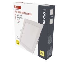 LED vstavané svietidlo NEXXO, štvorcové, biele, 18W, teplá biela