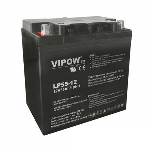 Baterie olověná 12V 55Ah VIPOW BAT0223