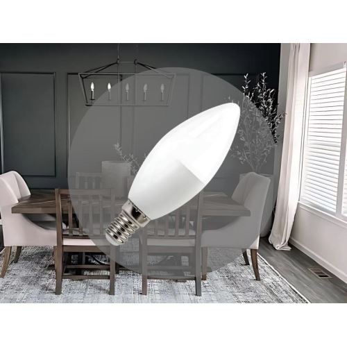 LED žiarovka 8W - C37 / E14 / SMD / 6500K - ZLS704