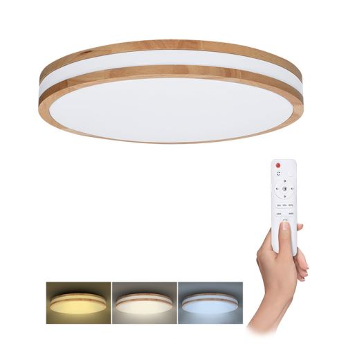 Solight LED osvetlenie s diaľkovým ovládačom Woody, 48W, 3360lm, 38cm, zmena chromatičnosti, stmievateľné