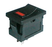 Prepínač kolískový 2pol./4pin ON-OFF 250V / 3A LED červený Prepínač kolískový 2pol./4pin ON-OFF 250V / 3A LED červený