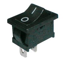 Prepínač kolískový 2pol./2pin ON-OFF 250V / 6A čierny 0-I Prepínač kolískový 2pol./2pin ON-OFF 250V / 6A čierny 0-I