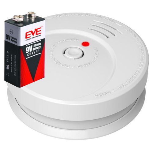Požiarny hlásič a detektor dymu GS506 alarm EN14604, vrátane batérie so životnosťou 10 rokov.