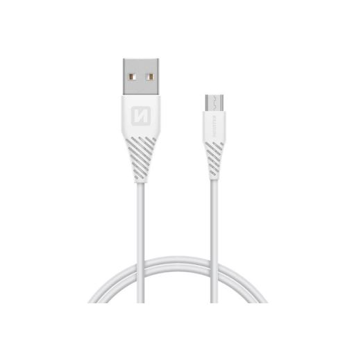 Kábel SWISSTEN USB/Micro USB 1,5m biely (dlhší konektor 9mm)