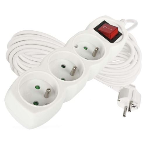 Prodlužovací kabel 10m 3 zásuvky s vypínačem