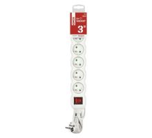 Prodlužovací kabel s vypínačem – 6 zásuvky, 3m, bílý (3)