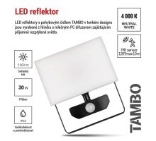 LED reflektor TAMBO se senzorem pohybu, 30 W, 3000 lm, černý (7)