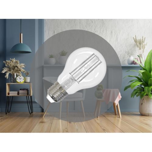LED Filament BIELÝ 7,5W - A60 / E27 / 3000K - ZWF101