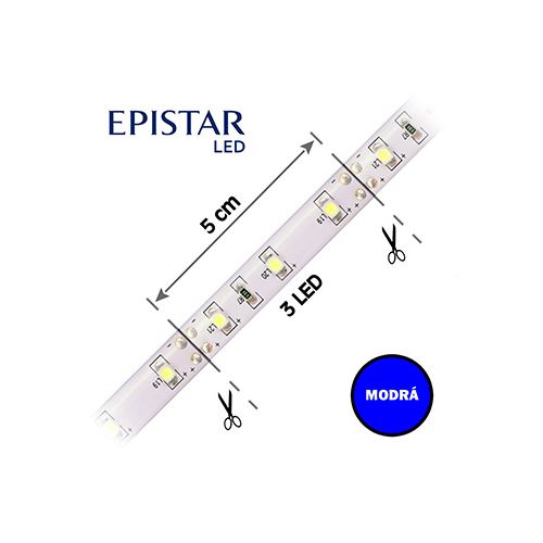LED pásek 60LED/m, 3528, IP20, modrá, 12V, 5m